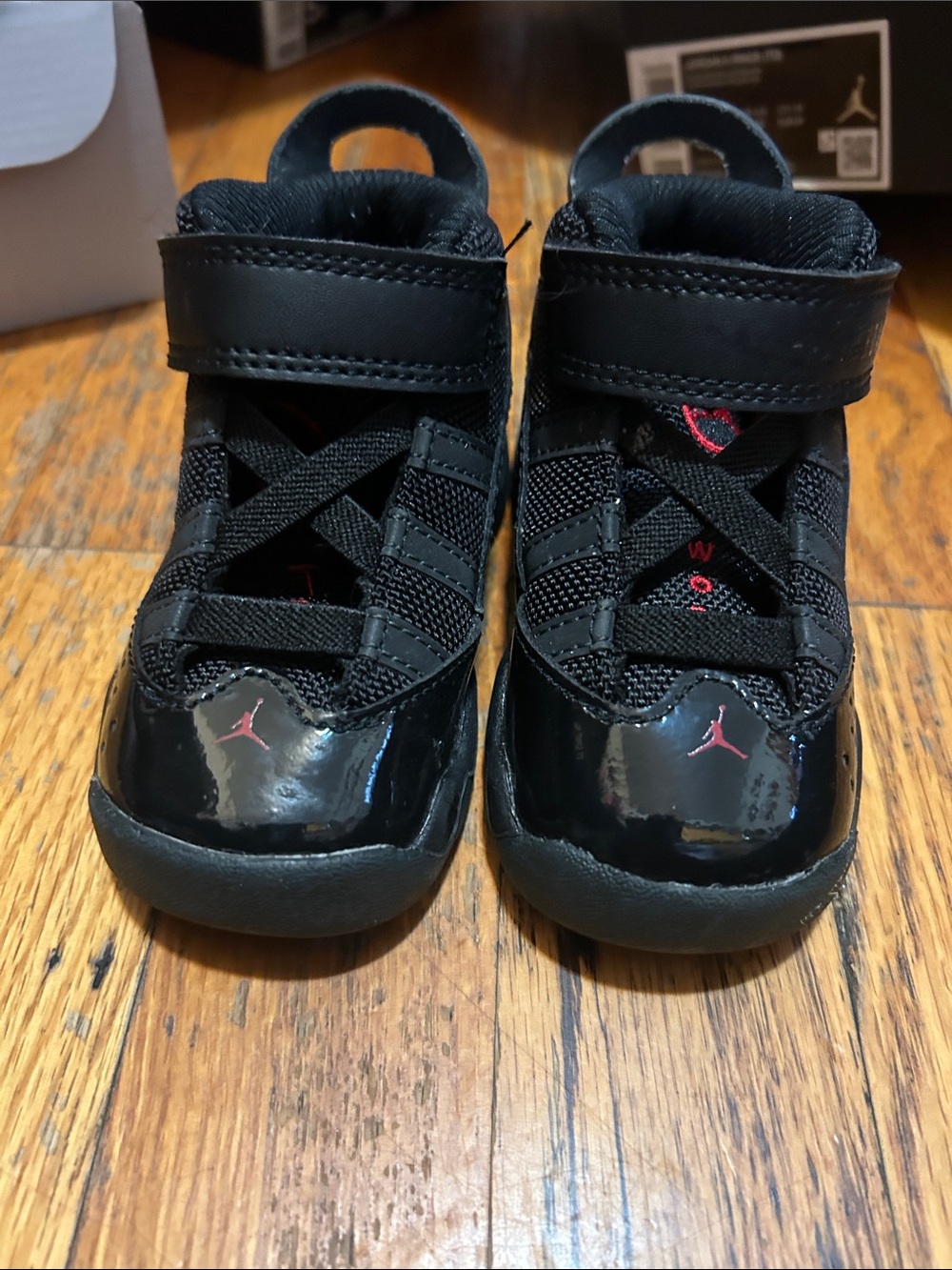 Jordan Toddler Black Shoes with Red Jumpman Accent